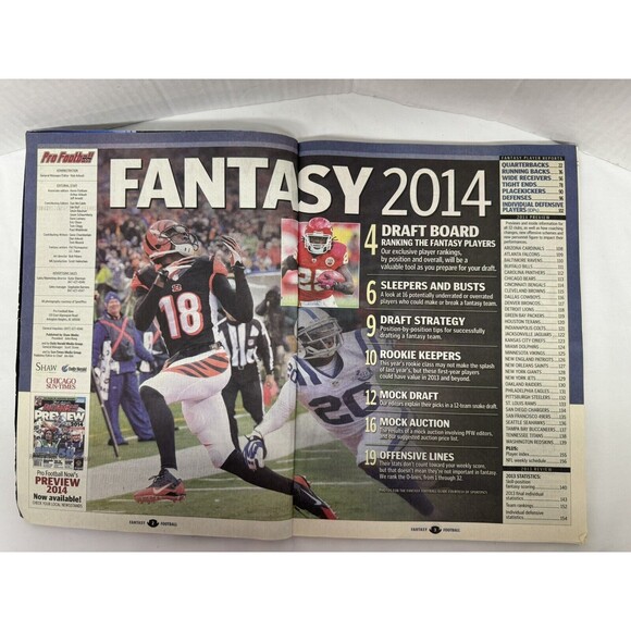 Hub Arkush’s Pro Football Now Fantasy Football Magazine Guide 2014-Preow… - Picture 3 of 4